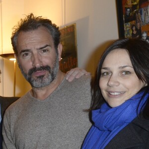 Jean Dujardin et sa compagne Nathalie Péchalat à la générale de la pièce "L'être ou pas" au Théâtre Antoine à Paris le 21 mars 2016. © Coadic Guirec/Bestimage