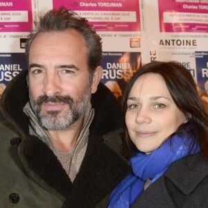 Jean Dujardin et sa compagne Nathalie Péchalat à la générale de la pièce "L'être ou pas" au Théâtre Antoine à Paris le 21 mars 2016. © Coadic Guirec/Bestimage