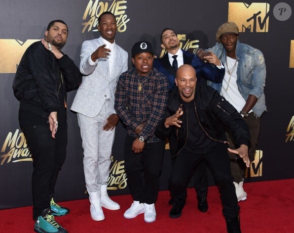 Common, O'Shea Jackson Jr., Corey Hawkins, Jason Mitchell, Neil - Cérémonie des MTV Movie Awards 2016 à Los Angeles le 9 avril 2016