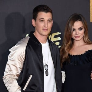 Miles Teller et sa compagne Keleigh Sperry - Cérémonie des MTV Movie Awards 2016 à Los Angeles le 9 avril 2016