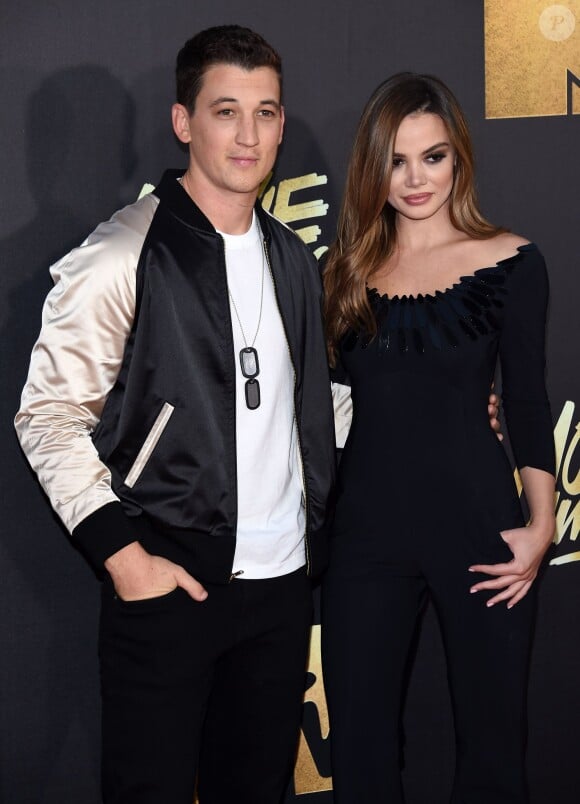 Miles Teller et sa compagne Keleigh Sperry - Cérémonie des MTV Movie Awards 2016 à Los Angeles le 9 avril 2016