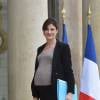 Juliette Méadel (enceinte), secrétaire d'Etat chargée de l’aide aux victimes va s'entretenir avec le président de la république François Hollande au palais de l'Elysée à Paris, le 21 mars 2016.