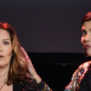 Cristina Cordula et Sandrine Alexi - Soirée spectacle à l'occasion des 15 ans de l'association "Innocence en Danger" au théâtre des Variétés à Paris, le 11 avril 2016. © Lionel Urman/Bestimage
