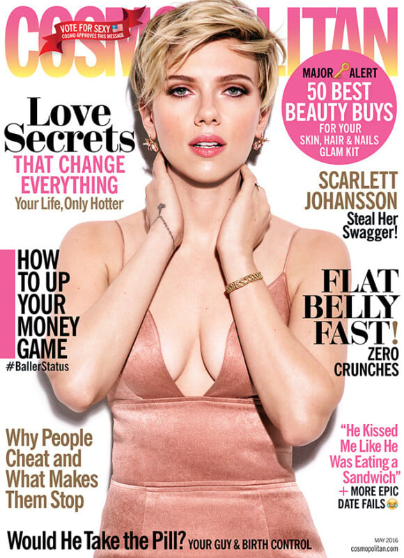 Couverture du magazine américain "Cosmopolitan" en kiosques le 12 avril 2016