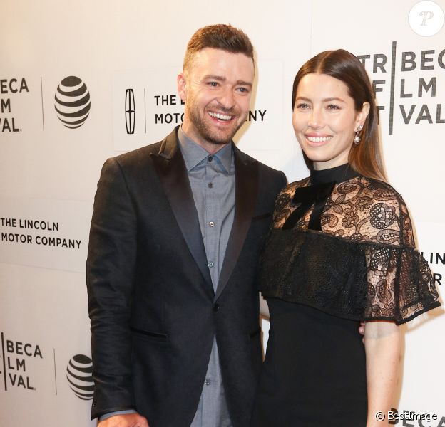 Justin Timberlake et sa femme Jessica Biel à la première de "The Devil and the Deep Blue Sea' à New York, le 14 avril 2016 Celebrities at the premiere of "The Devil and the Deep Blue Sea' in New York City, New York on April 14, 2016.14/04/2016 - New York