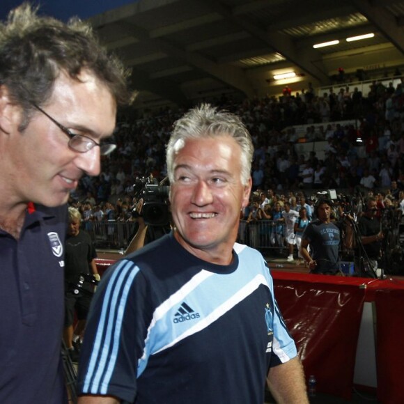 Laurent Blanc et Didier Deschamps en juillet 2009 lors d'un match amical à Dax entre Bordeaux et l'OM.