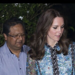 Kate Middleton, duchesse de Cambridge, en Ann Sui le 12 avril 2016, lors de sa visite officielle en Inde et au Bhoutan (10-16 avril) avec le prince William