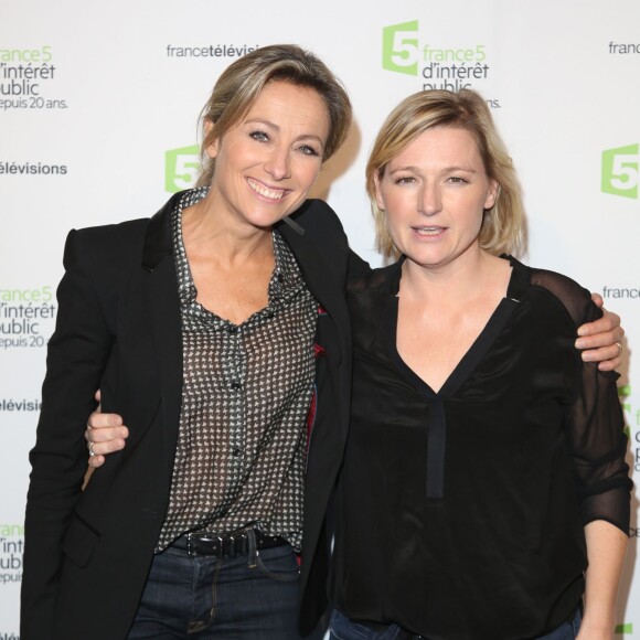 Anne-Sophie Lapix et Anne-Elisabeth Lemoine - Soirée du 20e anniversaire de France 5 à la Cité de la mode et du design à Paris, le 27 novembre 2014.