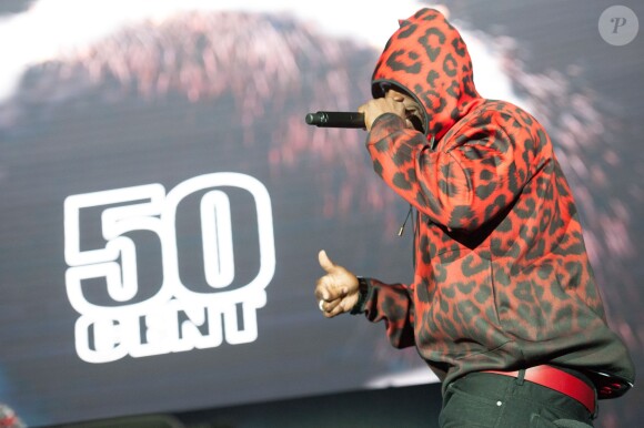 50 Cent à l'O2 Arena à Londres. Le 17 juillet 2015.