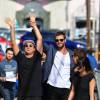 Chris Hemsworth arrive pour l'émission "Jimmy Kimmel Live" à Los Angeles le 14 avril 2016