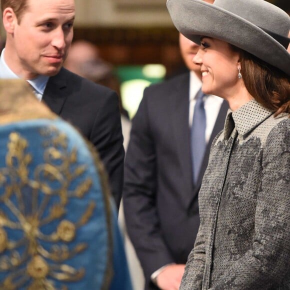 Le duc et la duchesse de Cambridge le 14 amrs 2016 à Londres lors d'une messe à l'occasion de la Journée du Commonwealth. Kate Middleton et le prince William fêtent leurs 5 ans de mariage le 29 avril 2011.