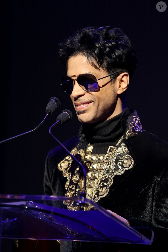 Prince lors d'une conférence de presse organisée à New York le 14 octobre 2010