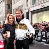 David Hasselhoff et sa compagne Hayley Roberts à l'arrivée du rallye Gumball 3000 à Londres le 2 mai 2016.
