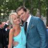 David Hasselhoff et sa compagne Hayley Roberts - Première du film "Entourage" à Londres le 9 juin 2015.