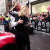 David Hasselhoff et sa compagne Hayley Roberts à l'arrivée du rallye Gumball 3000 à Londres le 2 mai 2016.