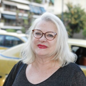 Josiane Balasko en promotion pour le film "Retour chez ma mère" à Athènes le 13 avril 2016. © Aristidis Vafeiadakis via ZUMA Wire / Bestimage