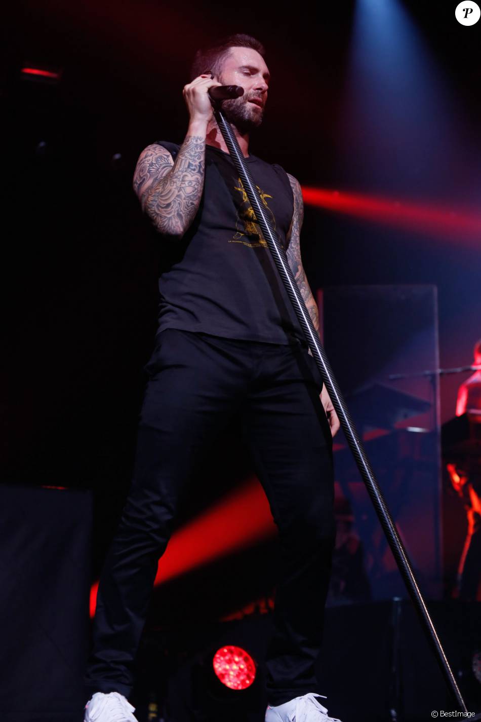 Adam Levine et son groupe Maroon 5 en concert au Zénith à Paris. Le 24 mai 2015