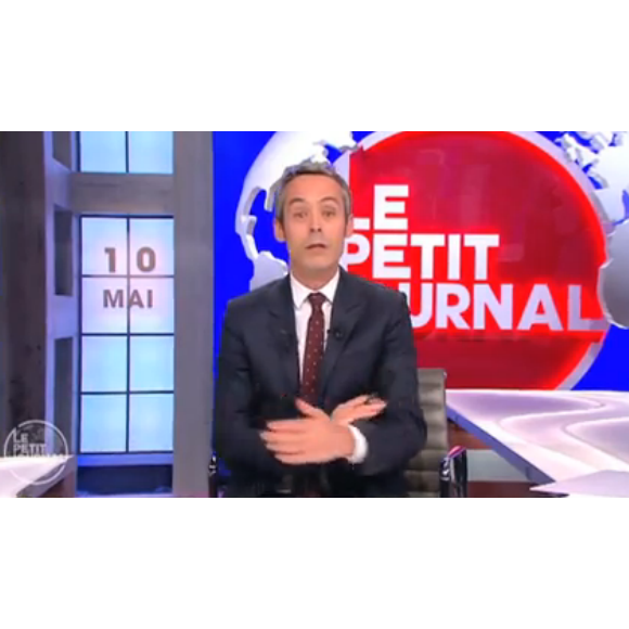 Yann Barthès, dans Le Petit Journal sur Canal+, le mardi 10 mai 2016.