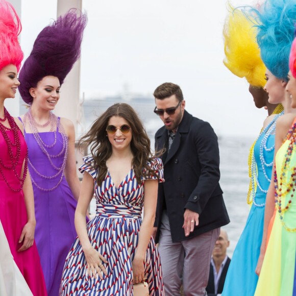 Justin Timberlake et Anna Kendrick au photocall du film "Trolls" sur le ponton du Carlton lors du 69ème Festival International du Film de Cannes le 11 mai 2016. © Olivier Borde / Cyril Moreau / Bestimage