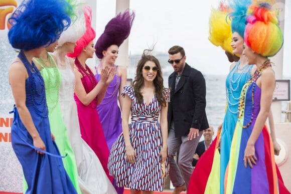 Justin Timberlake et Anna Kendrick au photocall du film "Trolls" sur le ponton du Carlton lors du 69ème Festival International du Film de Cannes le 11 mai 2016. © Olivier Borde / Cyril Moreau / Bestimage