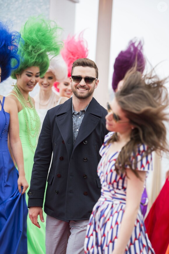 Justin Timberlake et Anna Kendrick au photocall du film "Trolls" sur le ponton du Carlton lors du 69ème Festival International du Film de Cannes le 11 mai 2016. © Olivier Borde / Cyril Moreau / Bestimage