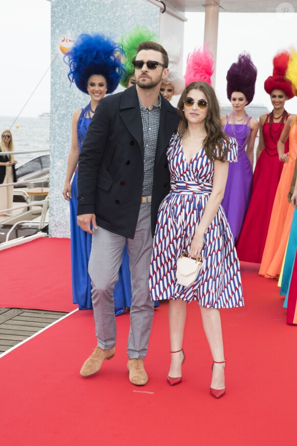 Justin Timberlake et Anna Kendrick au photocall du film "Trolls" sur le ponton du Carlton lors du 69ème Festival International du Film de Cannes le 11 mai 2016. © Olivier Borde / Cyril Moreau / Bestimage