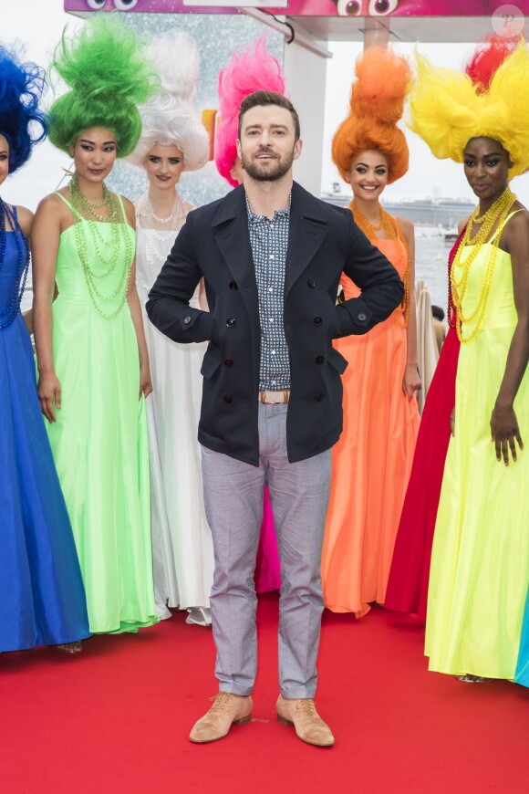 Justin Timberlake au photocall du film "Trolls" sur le ponton du Carlton lors du 69ème Festival International du Film de Cannes le 11 mai 2016. © Olivier Borde / Cyril Moreau / Bestimage