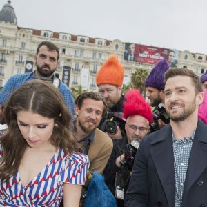 Justin Timberlake et Anna Kendrick au photocall du film "Trolls" sur le ponton du Carlton lors du 69ème Festival International du Film de Cannes le 11 mai 2016. © Olivier Borde / Cyril Moreau / Bestimage