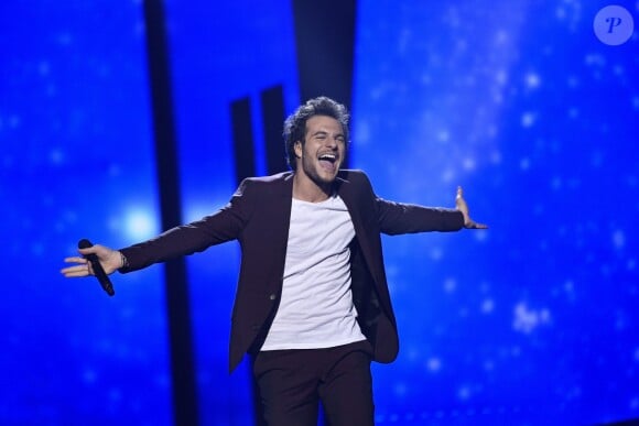 Amir (France), lors de la finale du concours de l'eurovision 2016 à Stockholm le 14 mai 2016.