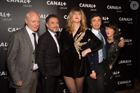 Nicolas Domenach, Sébastien Knafo, Daphné Bürki, Ariel Wizman, Mathilde Terrier - Soirée des animateurs du Groupe Canal+ au Manko à Paris. Le 3 février 2016