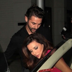 Eva Longoria sort d'un restaurant a Los Angeles en compagnie de son petit ami Jose Antonio Baston Le 28 decembre 2013