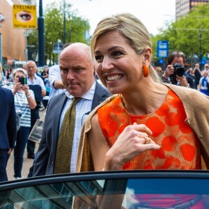 La reine Maxima des Pays-bas arrive à la conférence internationale du climat "Adaptation Futures 2016" à Rotterdam le 11 mai 2016.