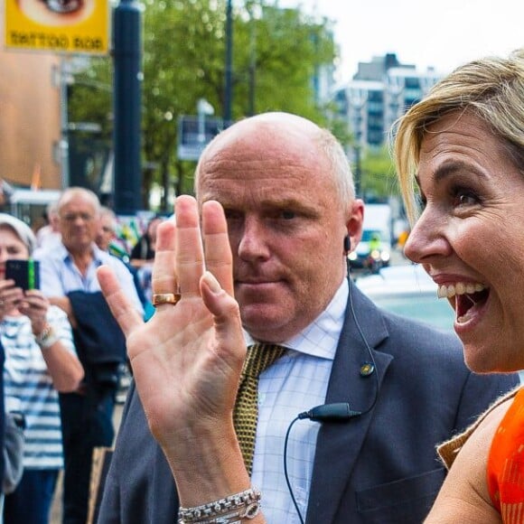 La reine Maxima des Pays-bas arrive à la conférence internationale du climat "Adaptation Futures 2016" à Rotterdam le 11 mai 2016.