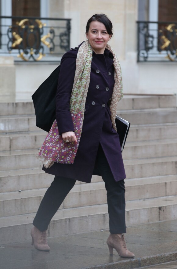 Cecile Duflot - Sortie du conseil des ministres au palais de l'Elysee a Paris le 29 janvier 2014.