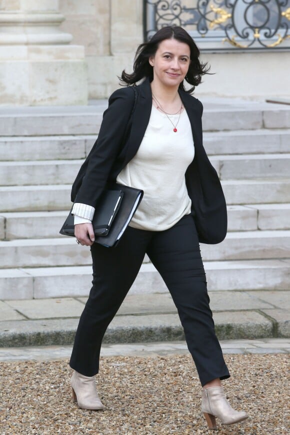 Cecile Duflot Ministre de l'Egalite des territoires et du Logement - Sortie du conseil des ministres au palais de l'Elysee a Paris le 8 janvier 2014.