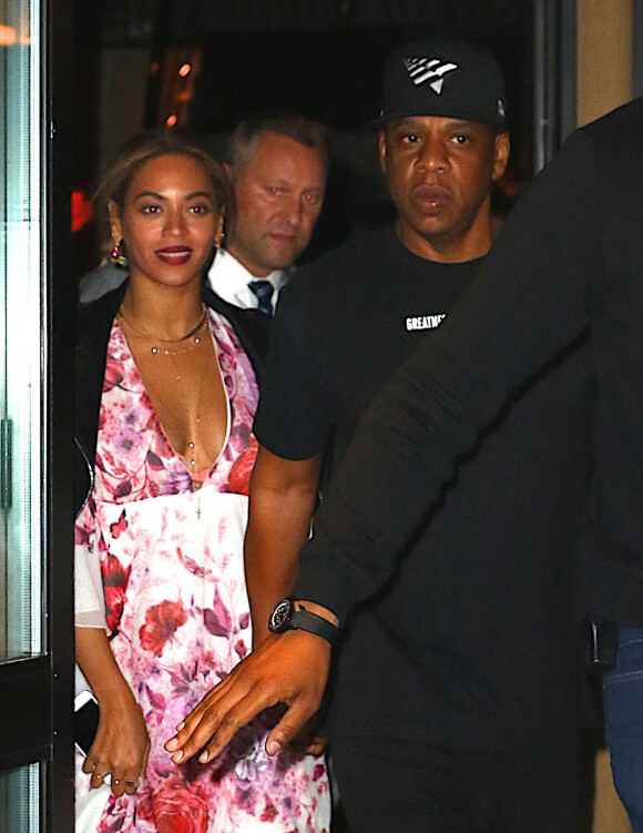 Beyoncé et Jay Z sortent du restaurant Del Posto à New York le 24 mai 2016