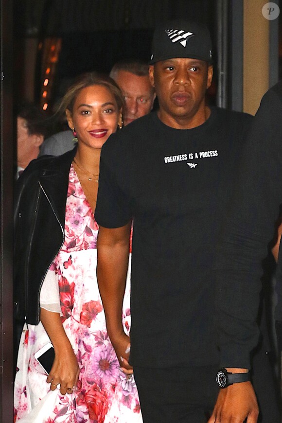 Beyoncé et Jay Z sortent du restaurant Del Posto à New York le 24 mai 2016