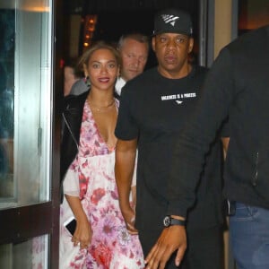 Beyoncé et Jay Z sortent du restaurant Del Posto à New York le 24 mai 2016