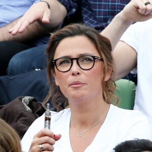 Sandrine Quétier - People dans les tribunes des Internationaux de France de tennis de Roland Garros à Paris. Le 25 mai 2016. © Dominique Jacovides / Bestimage