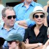 Cristina Cordula et son compagnon Frédéric Cassin - People dans les tribunes des Internationaux de France de tennis de Roland Garros à Paris. Le 25 mai 2016. © Dominique Jacovides / Bestimage