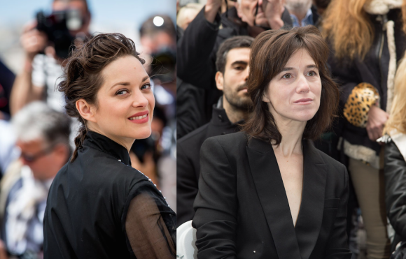 Marion Cotillard au Festival de Cannes 2016 - Charlotte Gainsbourg à Paris le 10 mars 2016(photomontage)