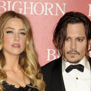 Johnny Depp et sa femme Amber Heard - People à la 27ème soirée annuelle du Festival du film de Palm Springs au Convention Center le 2 janvier 2016.