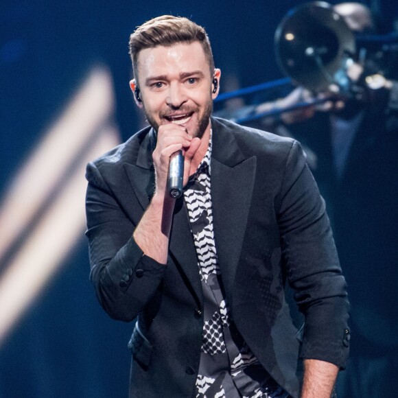 Justin Timberlake en répétitions lors du concours de l'Eurovision à Stockholm. Le 13 mai 2016