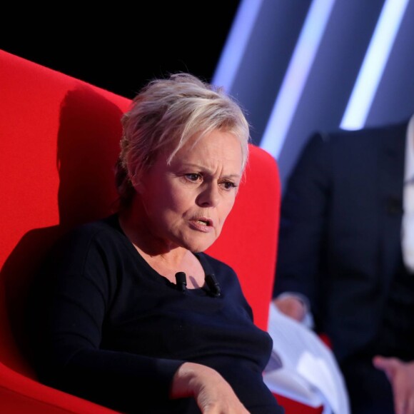 Exclusif - Enregistrement de l'émission "Le Divan" présentée par Marc-Olivier Fogiel avec Muriel Robin en invitée. Le 15 avril 2016 © Dominique Jacovides / Bestimage