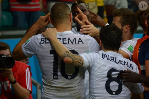 Karim Benzema et Mathieu Valbuena avec l'équipe de France lors de la Coupe du monde 2014.