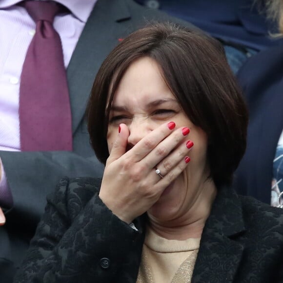 Nathalie Péchalat et son frére - People dans les tribunes des internationaux de France de tennis à Roland Garros le 1er juin 2016. © Dominique Jacovides / Bestimage