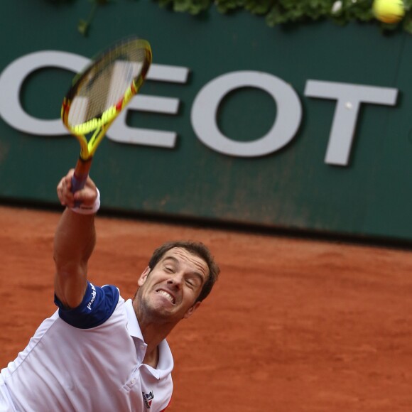 Richard Gasquet lors de son quart de finale face à Andy Murray Roland-Garros, Paris, le 1er juin 2016.