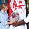 La princesse Charlene de Monaco, accompagnée par son époux le prince Albert II, assistait aux finales du XXXIVe Meeting Mare Nostrum à la piscine du Stade Louis II le 5 juin 2016. © Bruno Bebert/Bestimage