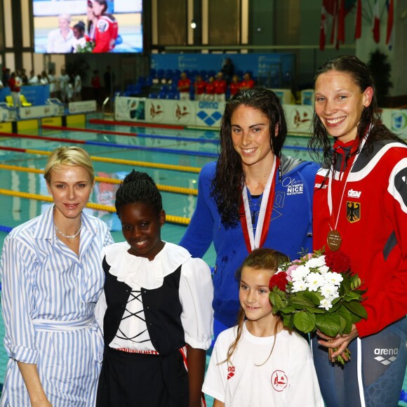 La princesse Charlene de Monaco a assisté aux finales du XXXIVe Meeting Mare Nostrum à la piscine du Stade Louis II le 5 juin 2016. © Claudia Albuquerque/Bestimage