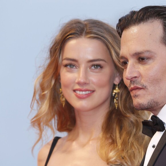 Amber Heard et son mari Johnny Depp - Première du film Black Mass (Strictly Criminal) lors du 72e festival du film de Venise, le 4 septembre 2015.